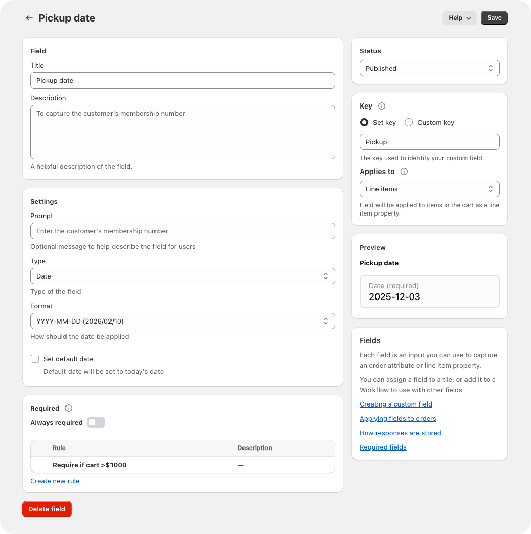 create pos custom field