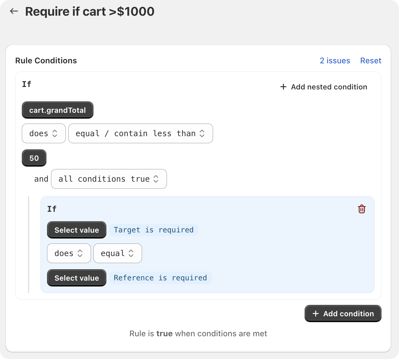 ShopFields rules screenshot
